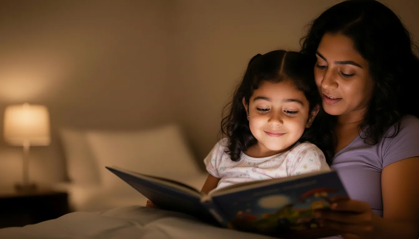 Parent and child reading together